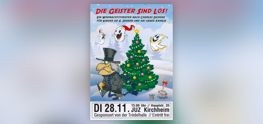 Die Geister sind los - Ein Weihnachtstheater nach Charles Dickens. Für Kinder ab 5 Jahren und die ganze Familie.