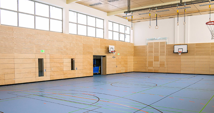 Die Turnhalle der Grund- und Mittelschule nach den Umbaumaßnahmen.