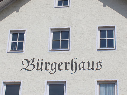 Schriftzug für das Bürgerhaus