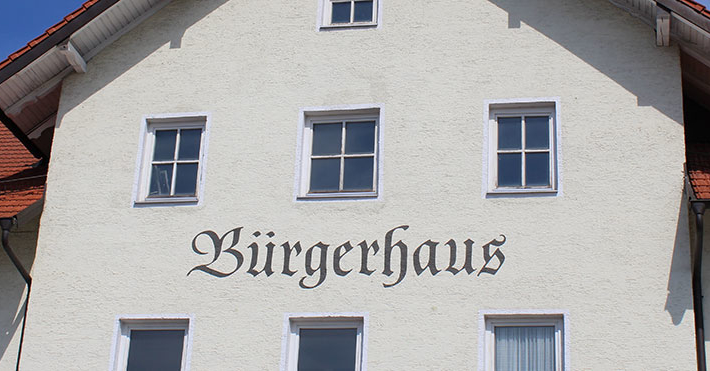 Schriftzug für das Bürgerhaus