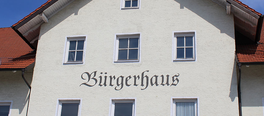 Schriftzug für das Bürgerhaus