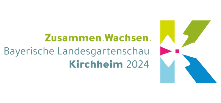 Ein „K“, das auch als „H“ zu lesen ist, mit starkem Fokus auf die Blütenmitte – so präsentiert sich das Logo zur Landesgartenschau 2024 in Kirchheim.